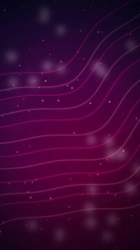 Neon wavy lines glowing particles seamless loop motion background