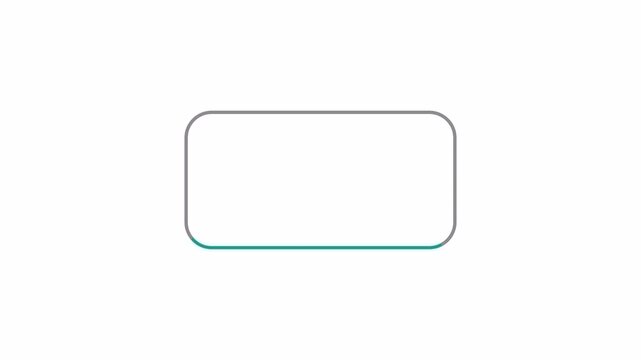 Rounded Rectangle Animation on Transparent Background. Glowing Rectangle Motion Graphic. Digital UI Element and Neon Rectangle Icon. Smooth Glowing Video with Alpha Channel in 4K.