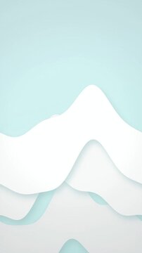 Mint green paper cut layers wave seamless loop motion background