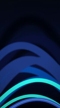 Neon blue arches glowing curved lines seamless loop motion background