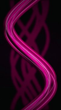 Glowing magenta ribbon wave twisting seamless loop background