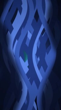 Blue geometric ribbon weave twisting seamless loop motion background