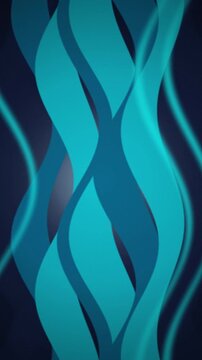 Teal vector ribbons flowing seamless loop motion background