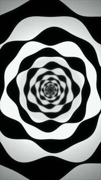 Hypnotic wavy flower tunnel zooming seamless loop