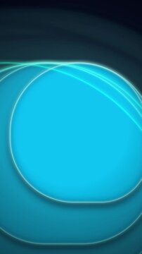 Cyan glowing arc circle geometric seamless loop motion background