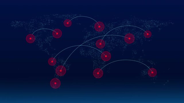 Critical malware detection markers pulse data map routes points