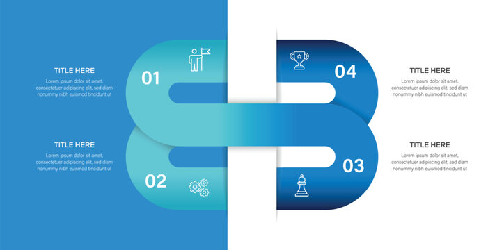 Modern workflow 4 steps loop diagram template for business Infographic presentation.