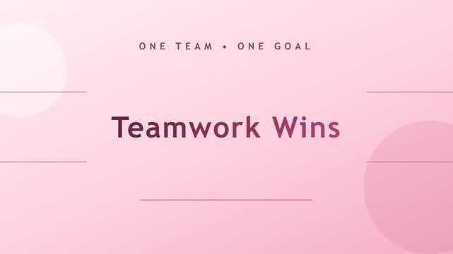 Teamwork wins presentation slide. Business motivation vector isolated on White Background. Animation Video