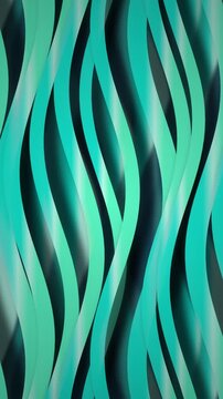 Teal wavy ribbons undulating seamless loop motion background