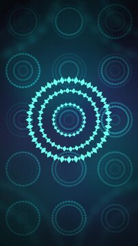 Cyan diamond rings glowing pulsing seamless loop motion background