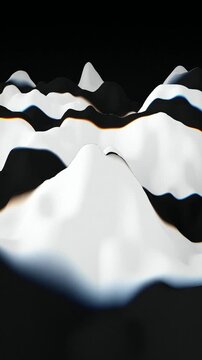 Monochrome topographic wave terrain seamless loop background