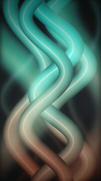 Tubular ribbon strands weaving helical wave seamless loop motion