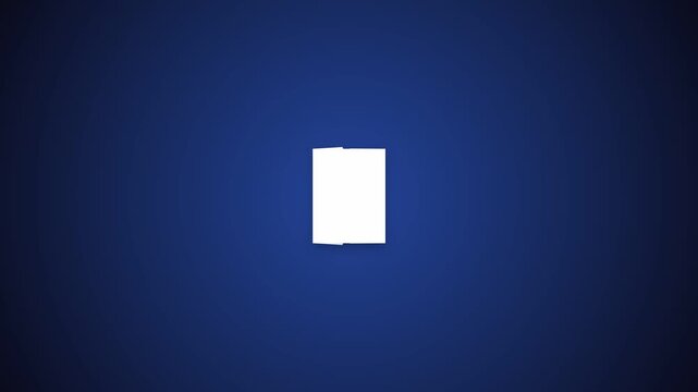 White trifold brochure mockup folding on a modern abstract blue gradient background