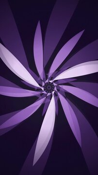 Purple geometric flower petal rotating seamless loop motion background
