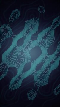 Cyan neon topographic map contour lines seamless loop motion