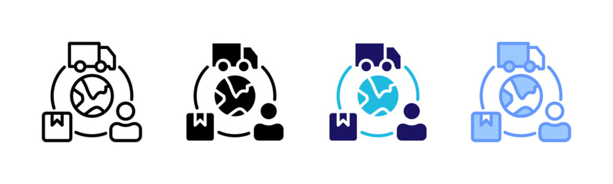 Global Distribution Icons, Multi Style Collections