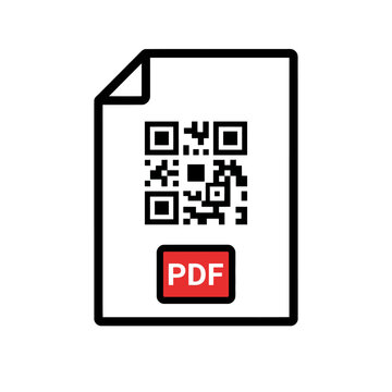 PDF document icon with integrated QR code symbol.