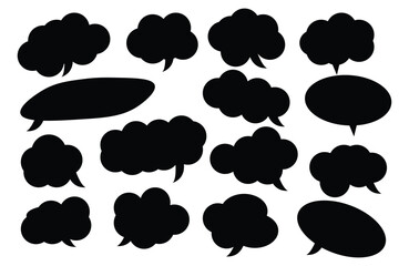 Obraz premium Black Speech Bubble and Chat Icons Set – Communication, Message, Conversation and Social Media Symbols