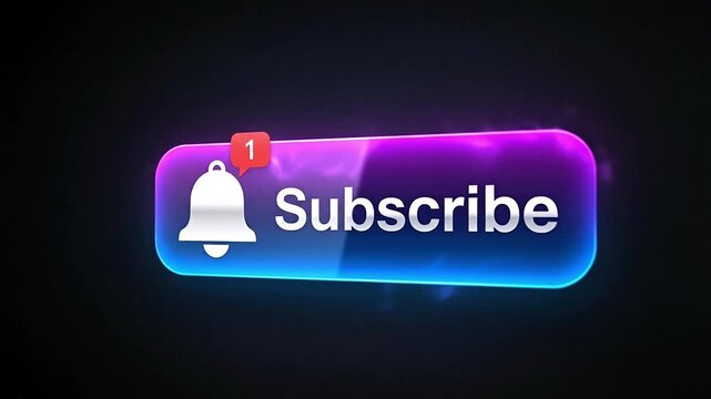 Colorful subscribe button with notification alert icon