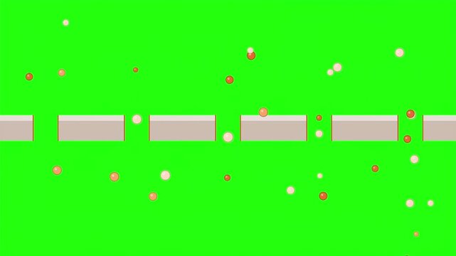 Green screen 2d animation illustration of membrane transport with orange and purple color theme