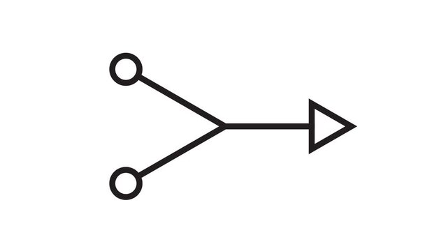 Abstract flowchart symbol drawing on white background for business technology animation.