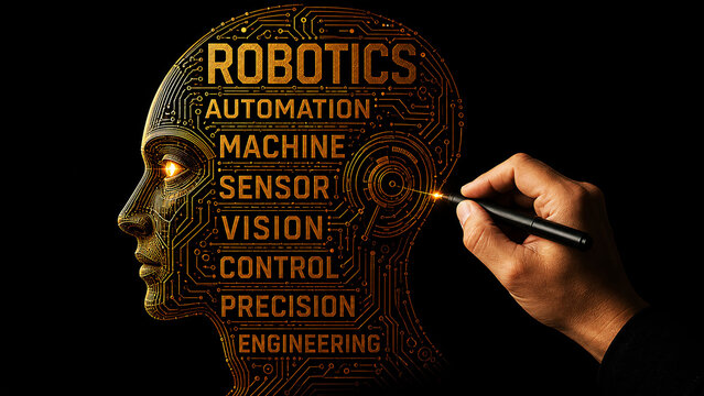 Robotic Head with Automation, Sensors and Machine Vision Concept