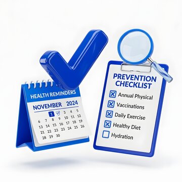 Men's prevention calendar checklist magnifier kit