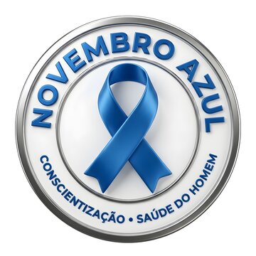 November Blue circular awareness ribbon badge