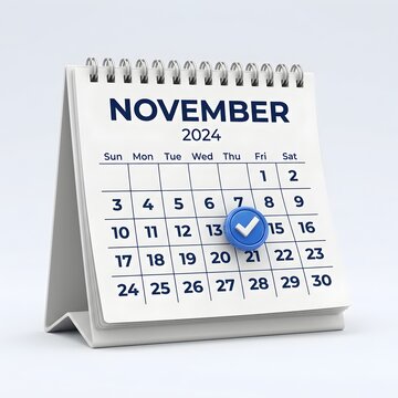 November desk calendar checkup reminder date
