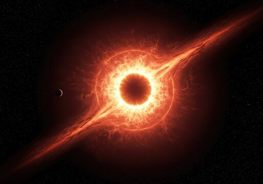Featureless ultra-dense core of a collapsing star, representing a cosmic singularity where spacetime curves infinitely inward, collapse, mathematical, astrophysical