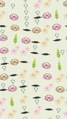 Stylized floral and tree motif pattern © intan