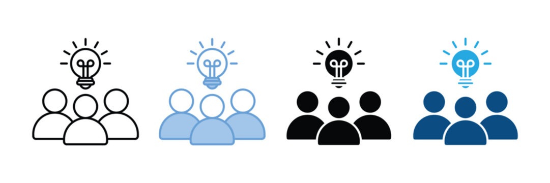 Knowledge Sharing  Icon Set Multiple Style Collection