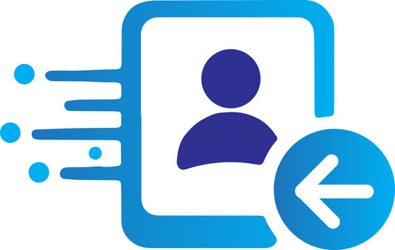 ID Card Logout Icon with Left Arrow Account Sign Out Symbol