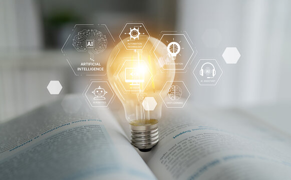 AI learning system involves deep learning, supervised machine learning, and natural language processing. AI learning diagram shows how AI advances learn in automation and data processing. Spline