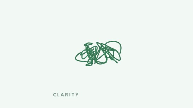 Animated Untangling Mind Chaos into Heart Shape, Flat Vector Loop