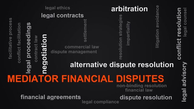 Mediator Financial Disputes Word Cloud