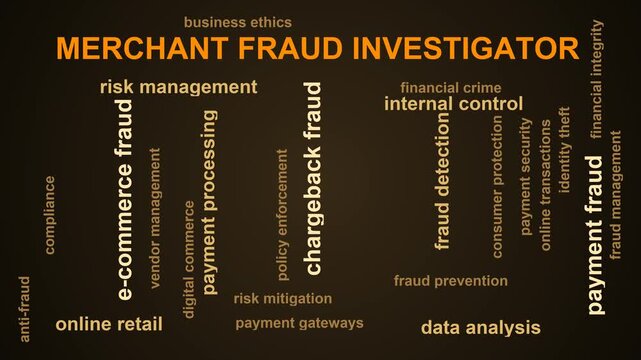 Merchant Fraud Investigator Word Cloud