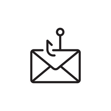 Email phishing icon with an envelope and fish hook symbol phishing cybersecurity envelope security internet