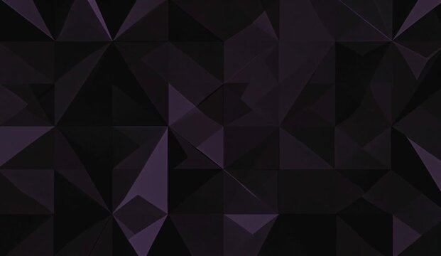 corporate motion background featuring large sophisticated geometric triangles arranged into a bold architectural pattern in deep purple, dark violet, plum, and subtle charcoal tones