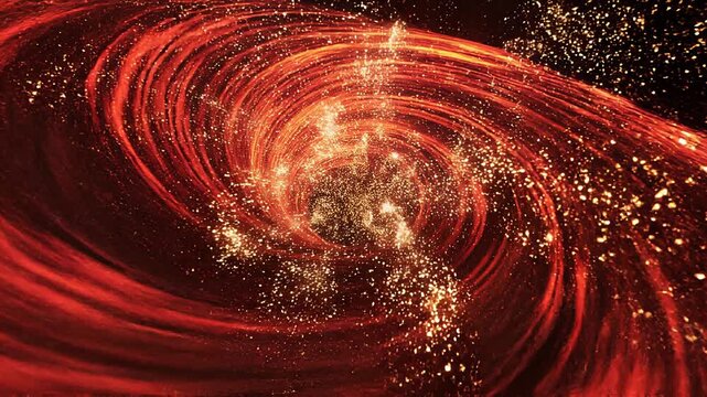 Powerful Red and Orange Energy Vortex with Dynamic Abstract Motion