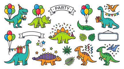 Happy Dinosaur Birthday Party Elements Collection © liok