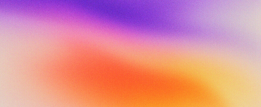 Vibrant grainy gradient background with soft purple and orange hues, aesthetic lo-fi textured abstract backdrop for social media, colorful blurred mesh wallpaper for modern web design projects.