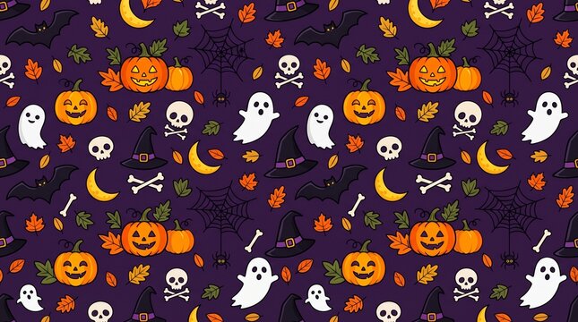 halloween seamless pattern