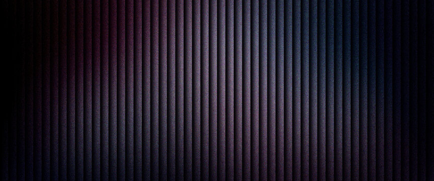Dark purple fluted wall paneling texture, modern vertical ribbed wood slats background, elegant charcoal and violet grooved surface for interior design, moody architectural linear backdrop.