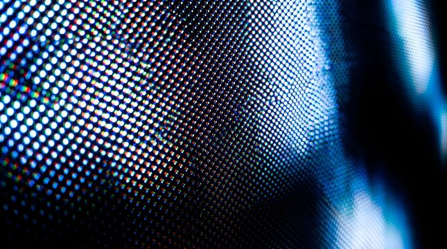 Abstract Glowing LED Screen Pixel Grid Texture Background