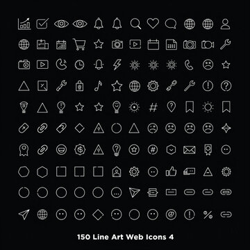 150 Line Art Web Icons 4
