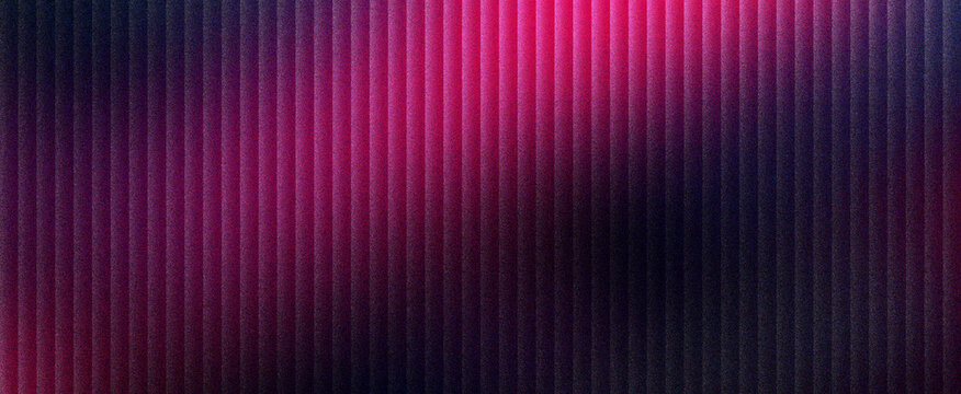 Neon pink and dark purple abstract vertical stripes background, vibrant magenta light on corrugated texture, modern geometric pattern with rhythmic lines and glowing color gradient backdrop.