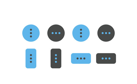 Action menu buttons in blue and grey for mobile navigation interfaces