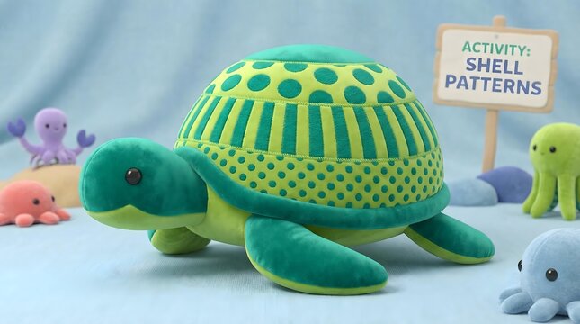 Pastel Under the Sea Kids Wallpaper Colorful Plush Turtle with Shell Patterns for Kids Cute Coral Reef Marine Life Background  Dreamy Underwater Ocean Animal Illustration 