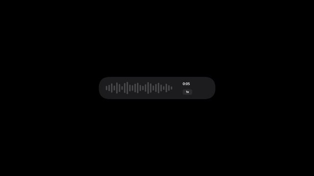 Voice Message Playback Interface with Audio Waveform on Black Background